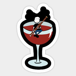 Bassoon wine life Sticker